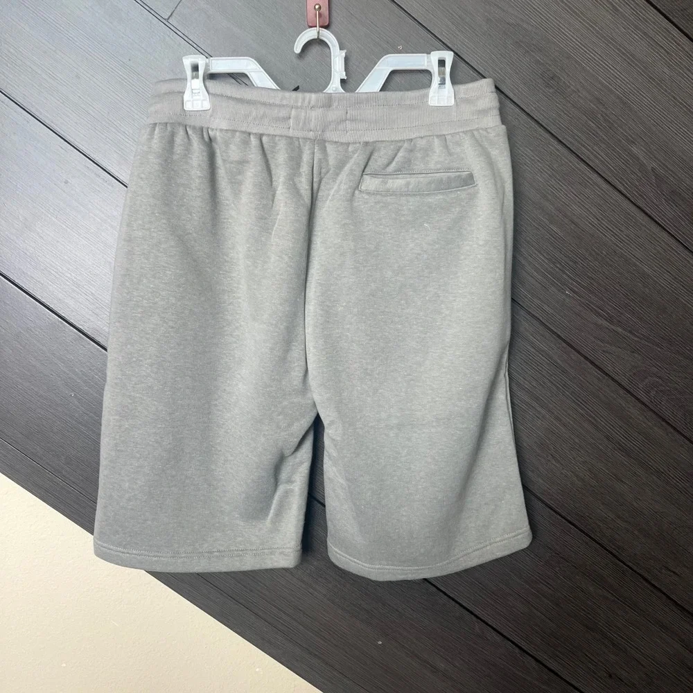Kangol Men's Fleece Sweat Shorts Gray Drawstring Lounge Size Large NWT Cozy